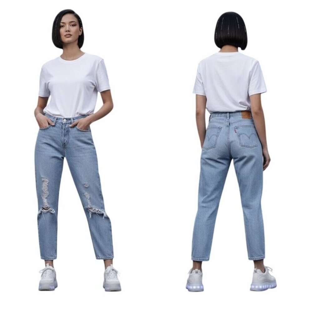 ⭐LEVIS Wedgie Jeans Womens 26x26 Blue Light Wash Straight High Rise Boyfriend